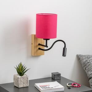 Brilagi Brilagi - LED Kinkiet NUBILA WOOD 1xE27/25W/230V + LED/3W dąb/różowy BG1564J
