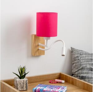 Brilagi Brilagi - LED Kinkiet NUBILA WOOD 1xE27/25W/230V + LED/3W dąb/różowy BG1565J