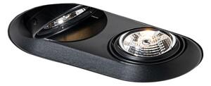 Okrągły podtynkowy reflektor czarny GU10 70 mm 2-punktowy - Hubs Oswietlenie wewnetrzne