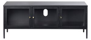 Czarna metalowa szafka pod TV 132x52 cm Carmel – Unique Furniture