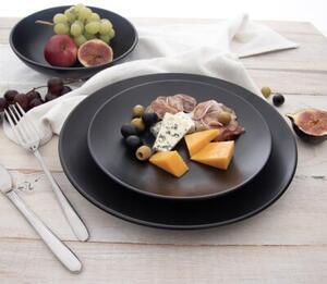 Talerz obiadowy płytki ceramiczny czarny 27 cm