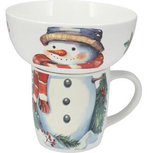 Zestaw śniadaniowy Bałwan, 2 szt., porcelana