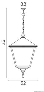Lampy wiszące zewnętrzne Retro Kwadratowe K 1018/1/BD KW Su-Ma