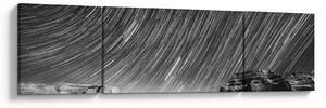 Czarno - biały obraz gwiaździstego nieba (170x50 cm)