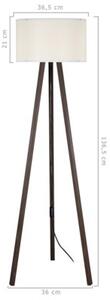 Lampa stojąca podłogowa skandynawska drewniany orzechowy trójnóg kremowy abażur 136 cm 1xE27 20W PIKO Zuma Line
