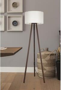 Lampa stojąca podłogowa skandynawska drewniany orzechowy trójnóg kremowy abażur 136 cm 1xE27 20W PIKO Zuma Line