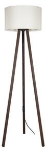Lampa stojąca podłogowa skandynawska drewniany orzechowy trójnóg kremowy abażur 136 cm 1xE27 20W PIKO Zuma Line