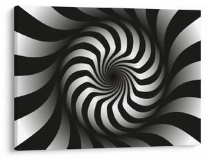 Abstrakcyjny obraz czarno - białej spirali (70x50 cm)