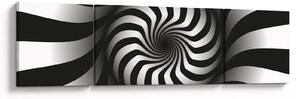 Abstrakcyjny obraz czarno - białej spirali (170x50 cm)