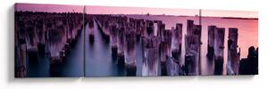 Obraz drewnianych palików (170x50 cm)