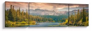 Obraz górskiej rzeki i gór (170x50 cm)