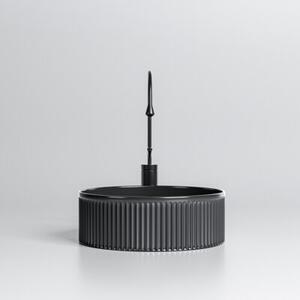 Umywalka nablatowa HYDROSAN LAVA-BL-RF-370 Okrągły Czarny ryflowany