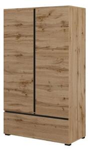 Komoda wysoka CROSS 2D1S 89cm dÄ b wotan/czarna