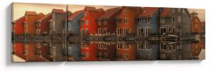Obraz kolorowych domów (170x50 cm)
