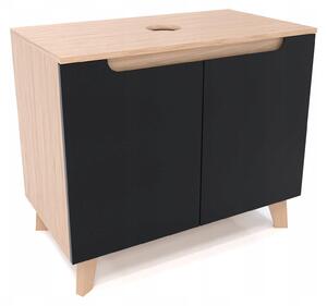 Szafka pod umywalk dwudrzwiowa czarne 80x45x70 db soneczny wiszca/stoj