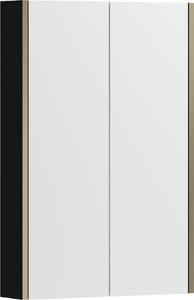 ADK Möbel | Wiszca szafka azienkowa z lustrem Antico 60, 78 x 60 x 17 cm, czarno-zota