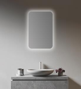 Szafka ?azienkowa z lustrem z o?wietleniem TALOS owalna 40 x 60 cm - szafka ?azienkowa z lustrem z wysokiej jako?ci aluminiowym korpusem w kolorze czarnym matowym