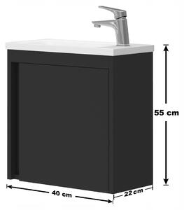 Szafka wiszca z umywalk 40cm czarny pómat Omeble
