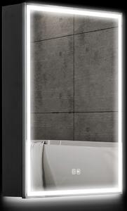 Szafka azienkowa HOMCOM z lustrem i owietleniem LED, szafka azienkowa z lustrem, gniazdkiem, szafka cienna 50 x 12,8 x 70 cm z regulowan pók, funkcja przeciwmgielna, 3 kolory wiata
