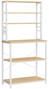 Rega kuchenny wyspa szafka 80x40x167 db/biay z 5 pókami haczykami