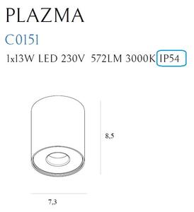 Plazma Plafon Czarny Ip54 C0151 Maxlight
