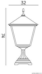 Lampa stojąca zewnętrzna Retro Kwadratowe K 4011/1/BD KW Su-Ma