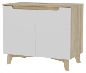 Szafka pod umywalk biaa dwudrzwiowa 80 x 45 x 70 cm db soneczny, biay