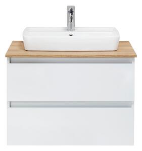 Biała wisząca szafka pod umywalkę bez baterii 75x53 cm Set 360 – Pelipal