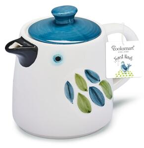 Biało-niebieski ceramiczny dzbanek do herbaty Forest Birds – Cooksmart ®