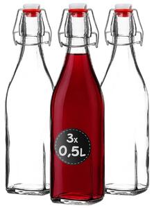 Szklana butelka z korkiem Tore 500 ml, 3 szt