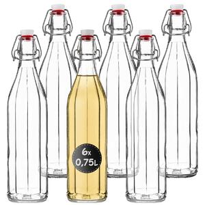 Szklana butelka Tore z korkiem na oliwę 0,75L 6 szt