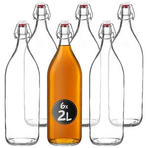 Szklana butelka do nalewek 2000 ml, 6 szt