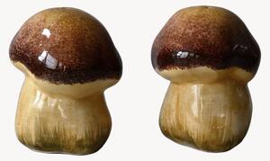 Komplet ręcznie malowanych solniczki i pieprzniczki Mushroom, 2 elem