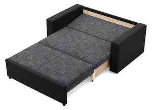 RozkÅadana sofa, CAPERO, ekoskÃ³ra, plecionka, 148x87x90 cm, czarny, ciemny szary | TYLETEGOTU