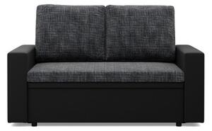 RozkÅadana sofa, CAPERO, ekoskÃ³ra, plecionka, 148x87x90 cm, czarny, ciemny szary | TYLETEGOTU