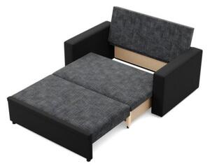 RozkÅadana sofa, CAPERO, ekoskÃ³ra, plecionka, 148x87x90 cm, czarny, ciemny szary | TYLETEGOTU