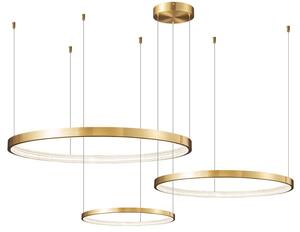 Zing Ring Triple 80B - żyrandol 60W LED 80 cm pierścienie złoty mosiądz