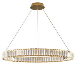 Bohemia Brass 80 AL - żyrandol kryształowy LED pierścień ring 80cm mosiądz złoty
