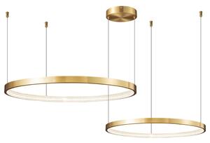 Zing Ring Double 60 B - żyrandol LED 60cm dwa pierścienie złoty mosiądz