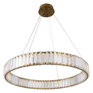 Bohemia Brass 60 AL - żyrandol kryształowy LED pierścień ring 60cm mosiądz złoty
