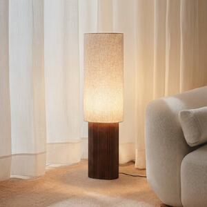 Lampa stojąca Kimiko Lindby, ciemne drewno, salon / jadalnia, drewno, skandynawski