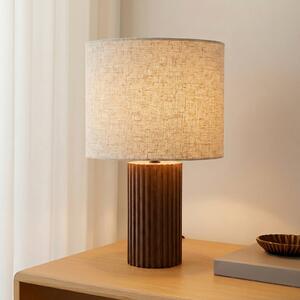 Lampa stołowa Kimiko Lindby, ciemne drewno, salon / jadalnia, drewno, skandynawski