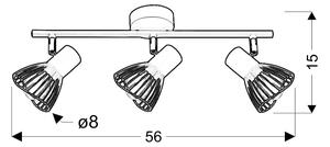 Fly Lampa Sufitowa Listwa 3X40W E14 Biały/Chrom