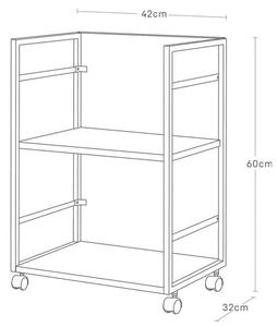 Czarny metalowy regał na kółkach 42x60 cm Tower – YAMAZAKI