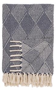 Niebieski koc z bawełny z recyklingu 130x180 cm Izmir – House Nordic