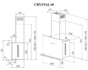 Okap AKPO WK-9 Crystal 60 Pro Czarny 459.4m3/h 70dB klasa C