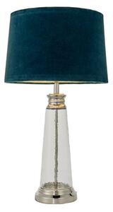 Szklana lampa stołowa Winslet - atłasowy abażur