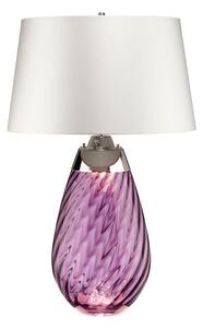 Duża lampa stołowa Lena - fioletowa podstawa, biały abażur,Dual-Lit