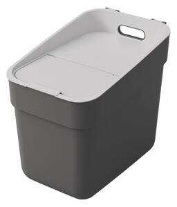 Ciemnoszary kosz na śmieci do segregacji odpadów z plastiku z recyklingu 20 l Ready To Collect – Curver
