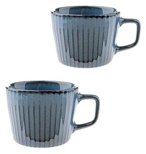 Niebieskie kubki zestaw 2 szt. do cappuccino ceramiczne 190 ml Tone – Dakls
